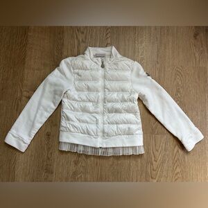 Authentic Moncler Enfant Kids Off-white Padded Down Cardigan Logo-patch Jacket